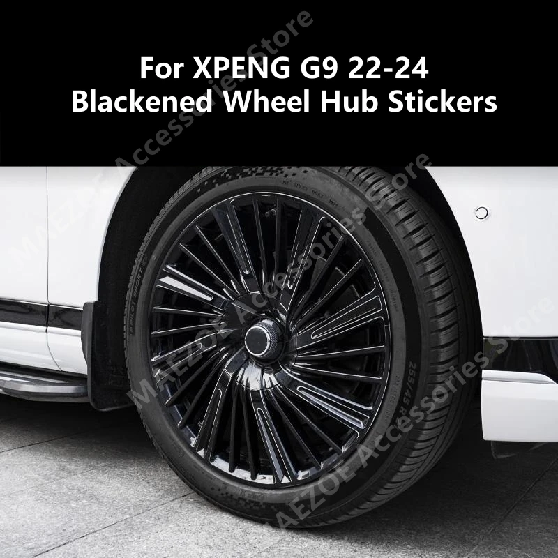 For XPENG G9 22-24 Blackened Wheel Hub Stickers,Masking Scratches,Car Eeterior Decoration Modification Accessories Refit