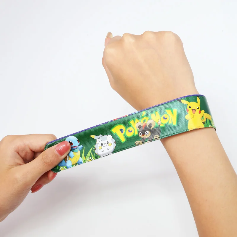 Pokemon Pikachu Bracelet Wristbands slap Bracelet Doll Characters snap band Children Pat Circle Educational Toys Birthday Gift