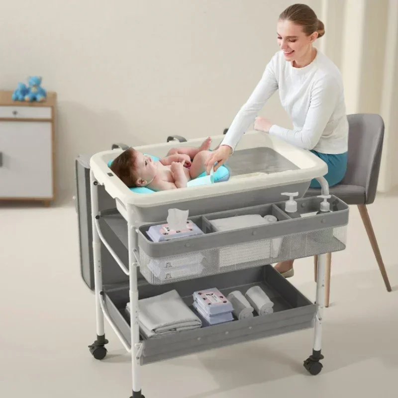 Baby Bathtub Diaper Changing Table Baby Caring Table Bathtub Stand Newborn Baby Care