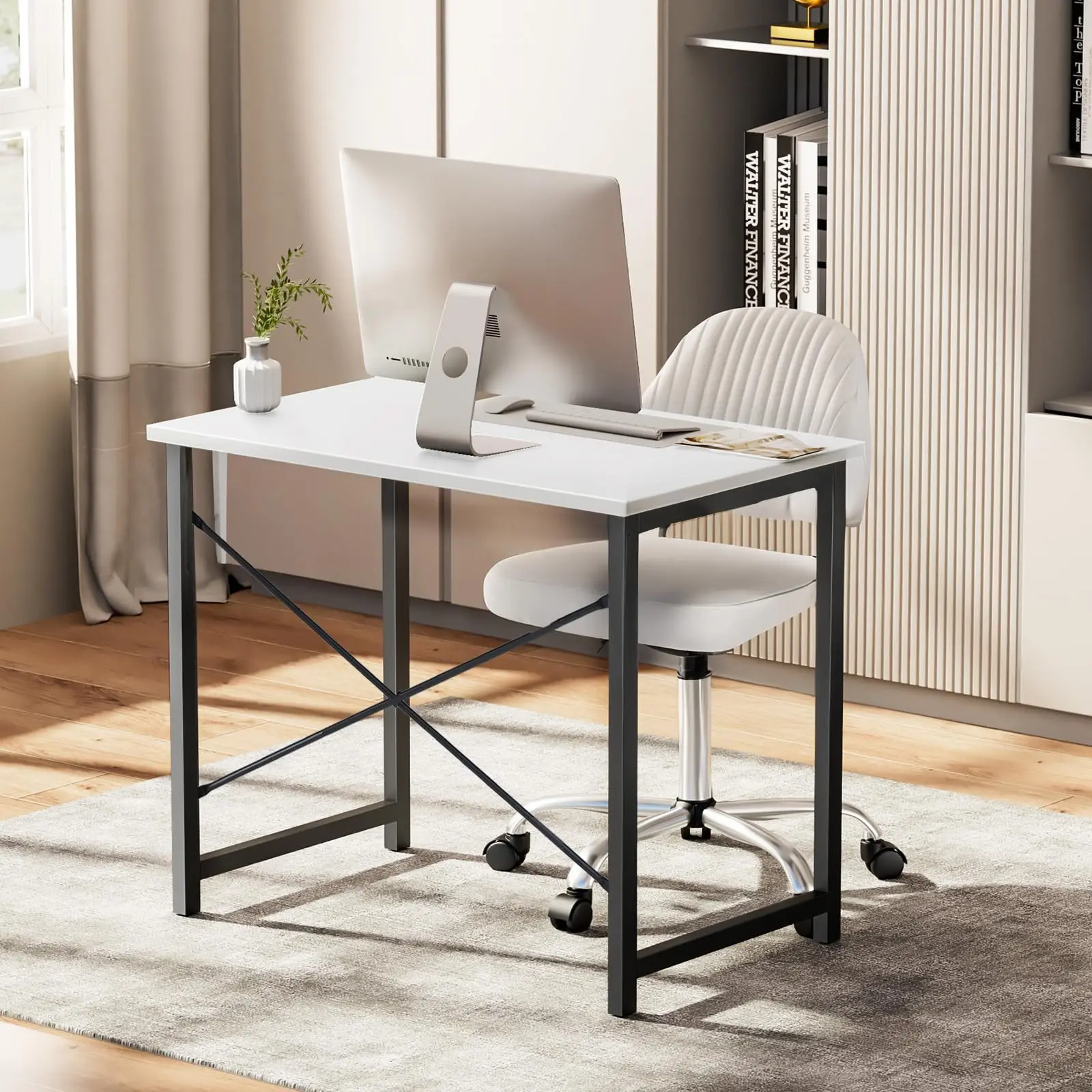 #¥forJHK Computer Office Desk Writing Study Office Gaming Table Modern Simple Style Compact Metal
