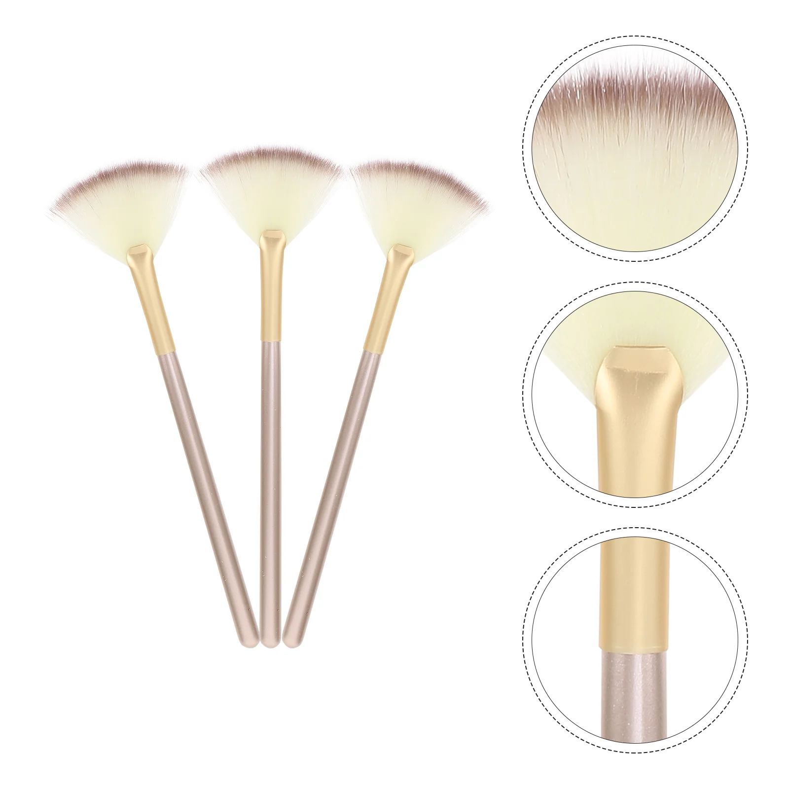 3 Pcs Makeup Brush Set Highlight Face Skin Care Products Highlighter Mascara Contouring Fan Shaped Suite Kit