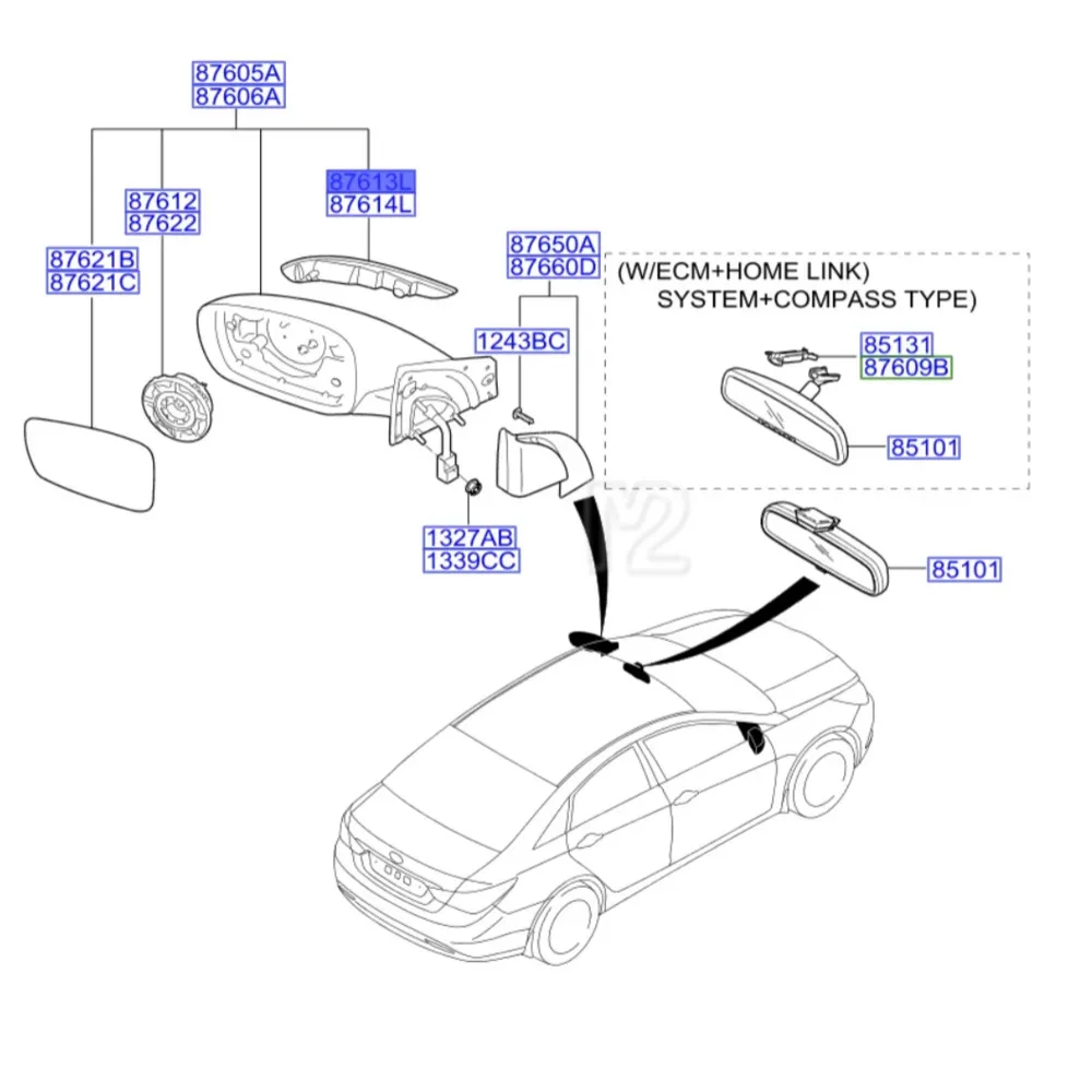 87613-3Q000 87614-3Q000 1pcs Driver Passenger Side Mirror Turn Signal Light For 2011-2014 Hyundai Sonata 876133Q000 876143Q000