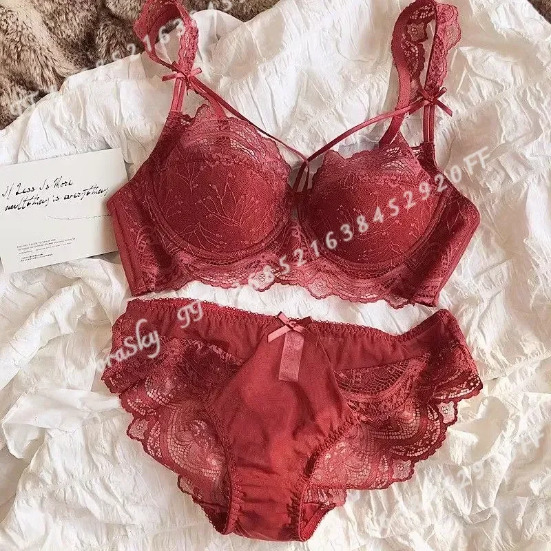 Adjustable Lace Bralette for Small Chest Removable Straps Thin Padding Soft Wire Comfortable Muslim Girls Underwear Set