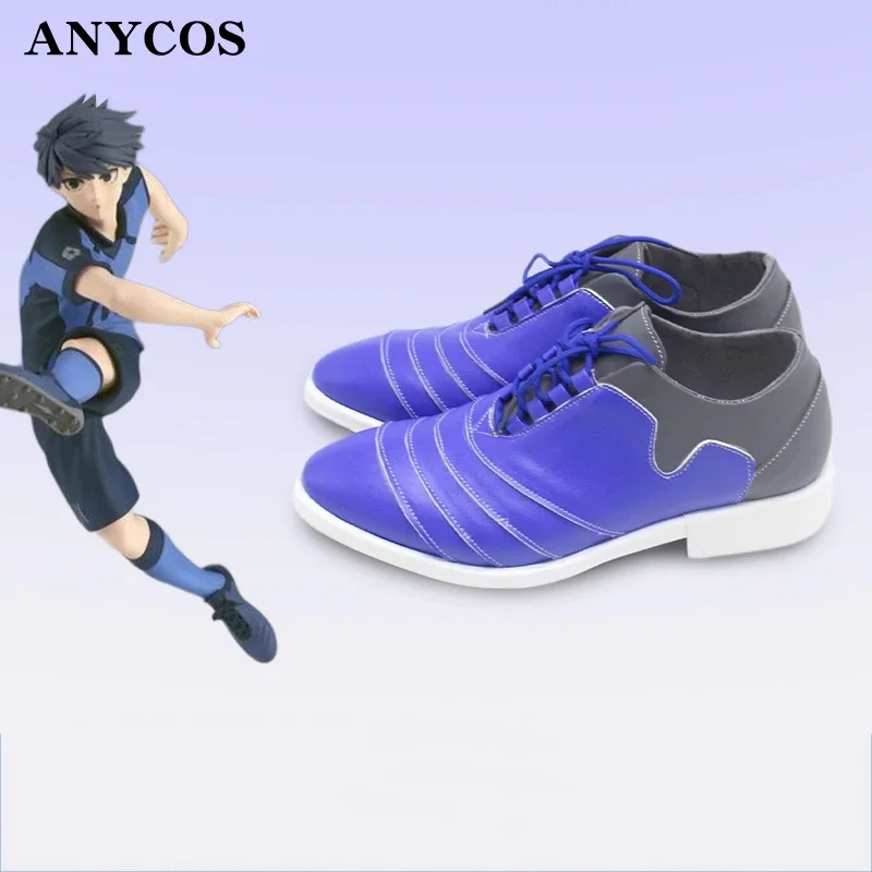 Anime BLUE LOCK Cosplay Shoes Isagi Yoichi Chigiri Hyoma PU Leather Shoes Halloween Carnival Boots Custom Made