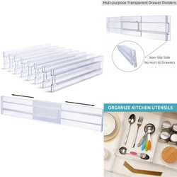 Drawer Dividers Organizers Adjustable Cabinet Storage Clothes Drawer Organizer Clear Drawers Separators Kitchen Tools