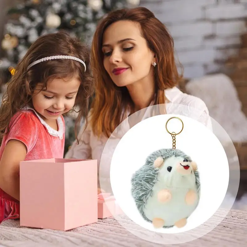 Porte-clés Kasgehog en peluche portable, animal en peluche mignon, breloque pour sac, pendentif clé, accessoire pour sac à dos, famille, amis