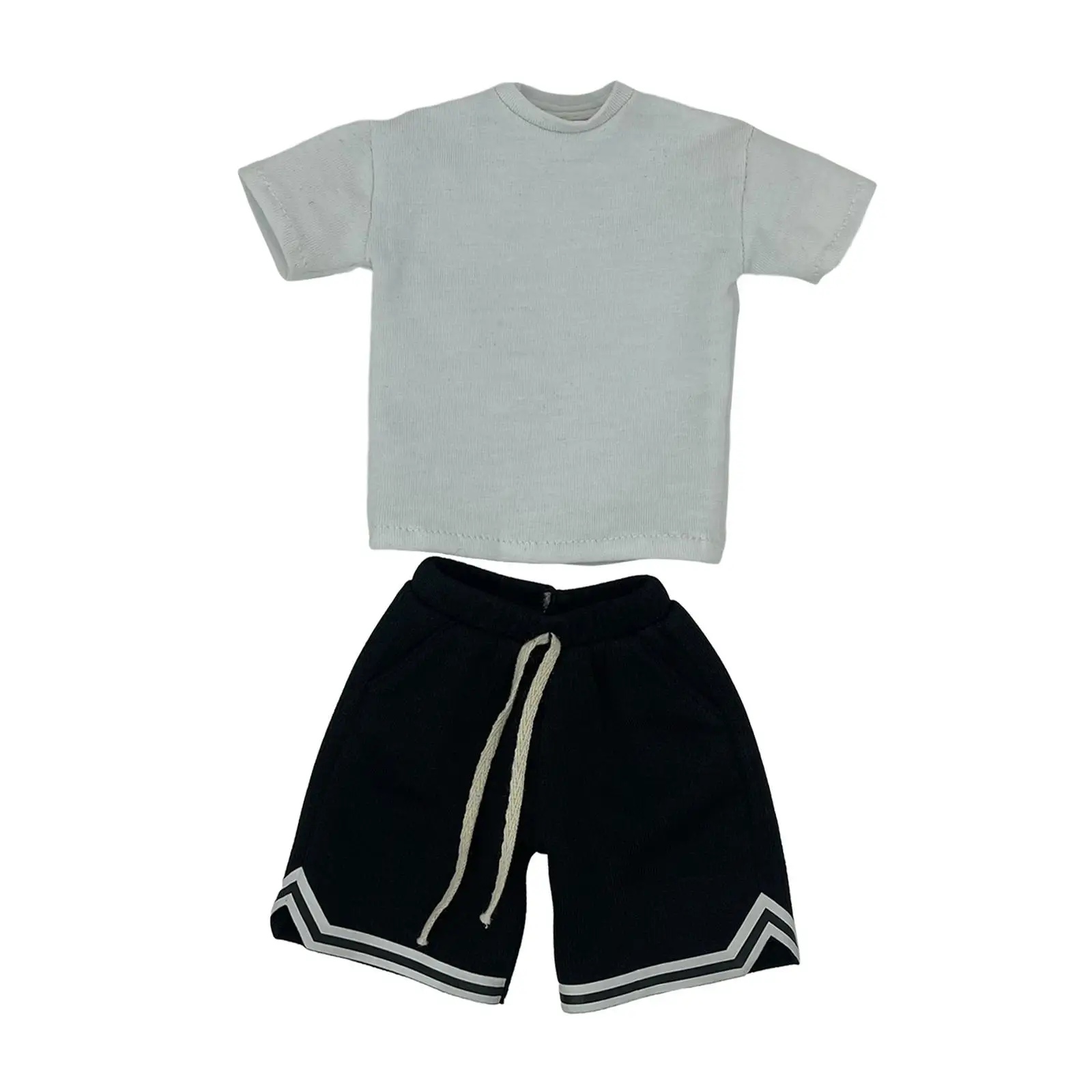 

1/6 Male Figure Clothes Shorts and T Shirt Set for 12’’ inch Soldier Figures Black Shirt Set