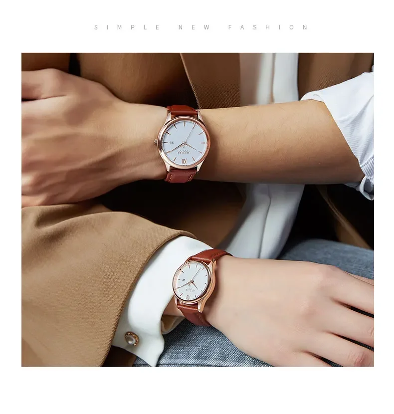 Julishi-Reloj sencillo de estilo coreano para hombre y mujer, accesorio de pulsera con calendario, estilo retro, ideal para regalo de San Valentín,