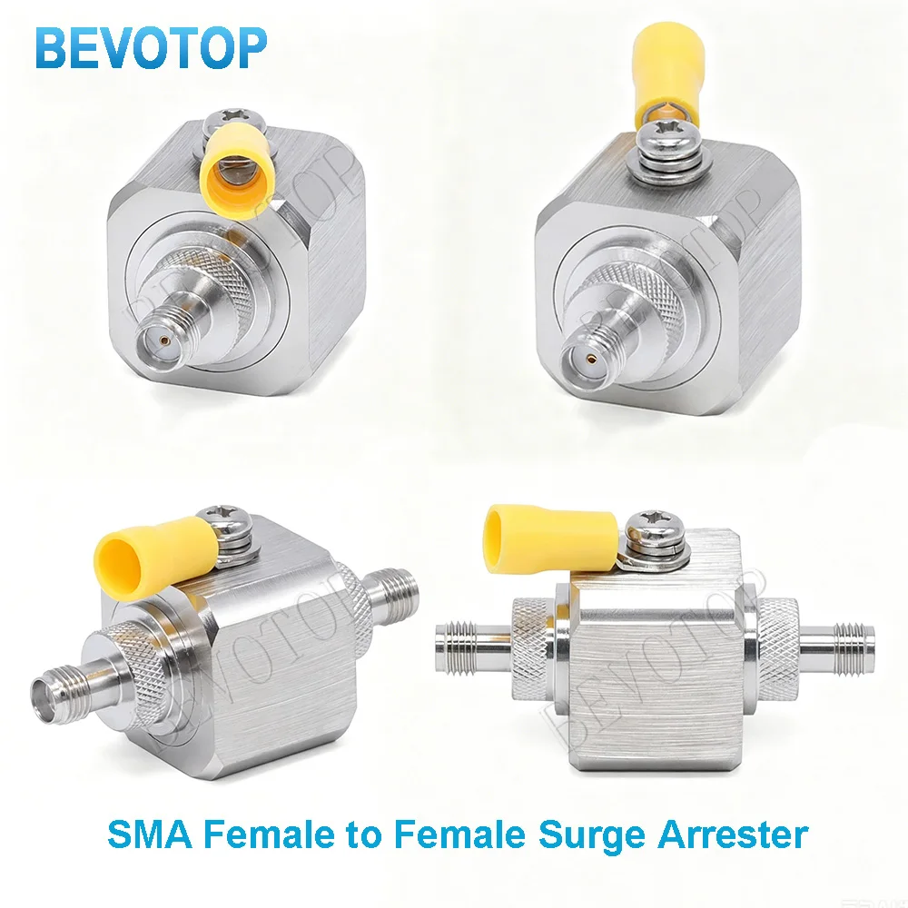 1Pcs SMA Type Coaxial 6GHz 50 Ohm Lightning Arrester Female to Female with 90V Gas Tube Surge Protector for RF Applications