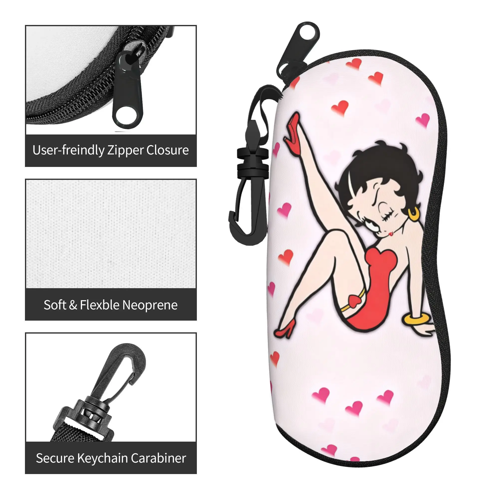 B-Bettys Boops Glasses Case Cover Male Female  Sunglasses Pouch Classic Portable Eyewear Box Outdoor Eyeglass Cases Cover view 3