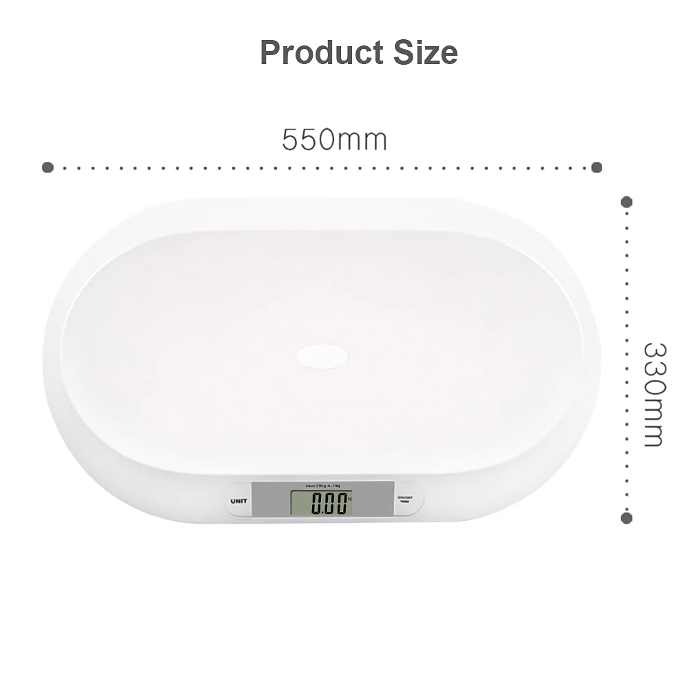Digital Baby Scale for Weighing Up to 20kg/44lb Infant Scale Newborn Baby Scale LCD Screen Display 2 Weighing Modes(kg/lb)