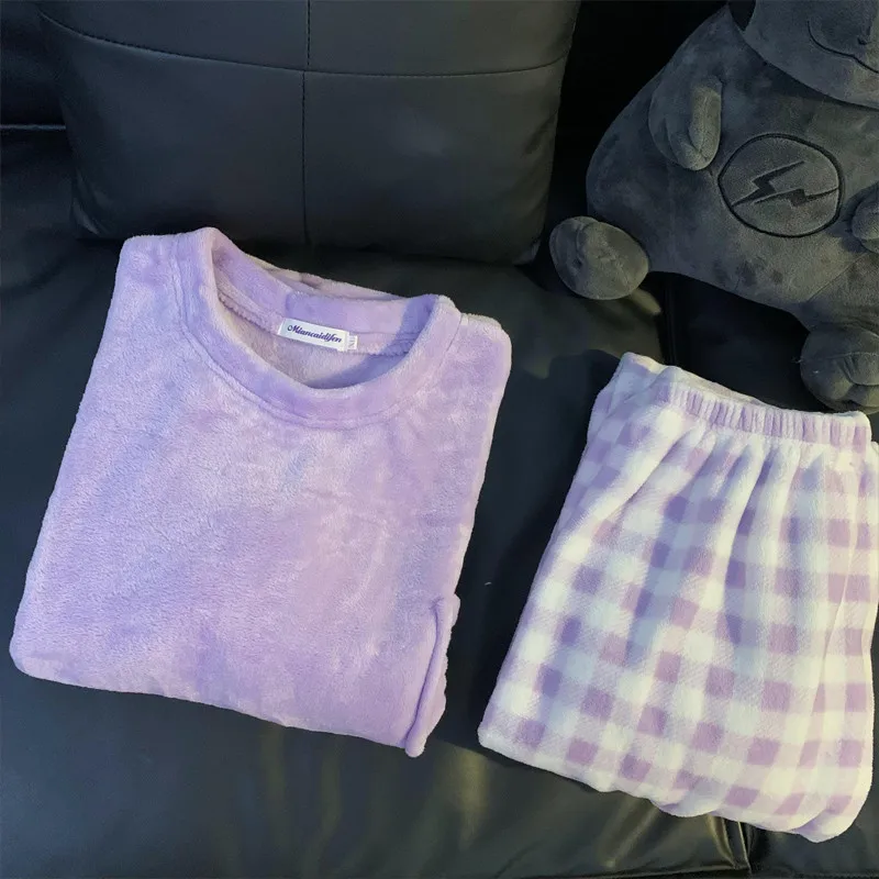 Damski komplet dwuczęściowy w stylu kreskówkowym, na jesień i zimę, minimalistyczna piżama, seksowna odzież do spania, nowy zestaw dwuczęściowy, odzież damska.