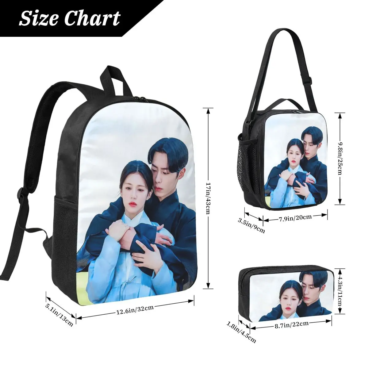 Kdrama Alchemy Of Souls Light And Shadow Backpack BookBag School Bag Computer Shoulder Bags 3ps Insulated Lunch Bag Pencil Case