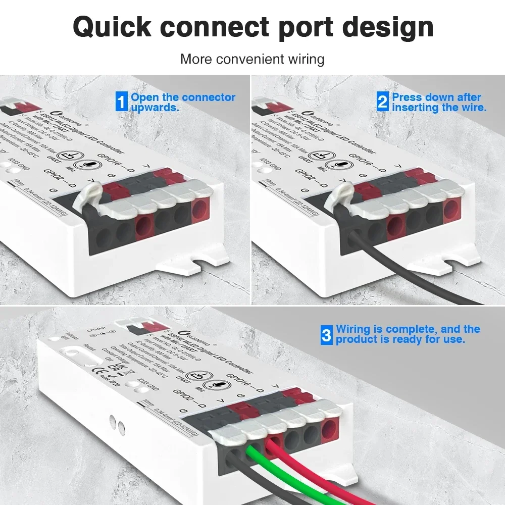 GLEDOPTO ESP32 WLED Controlador LED Micrófono UART Descarga DC 5-24V Compatible WS2811, SK6812, SM16703P, WS2812 Tira de luz