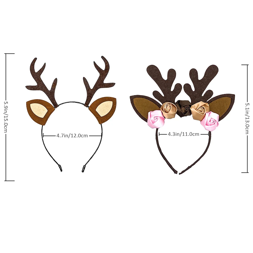 Reindeer Headband Hair Antlers Christmas Antler Deer Animal Fawn Hairband Elk Band Horn Holiday Hoop Stag Headwear
