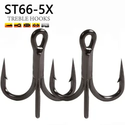 BKK Treble Hook ST66 5x Reinforced Tinned Black Nickel Triple Anchor HookSea Fishing HookOriginTreplehook