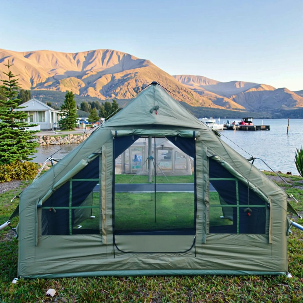 Waterproof Inflatable Air Tent Winter Camping Tent Canopy Shelter Outdoor Overnight 1-2 Person Glamping Tent