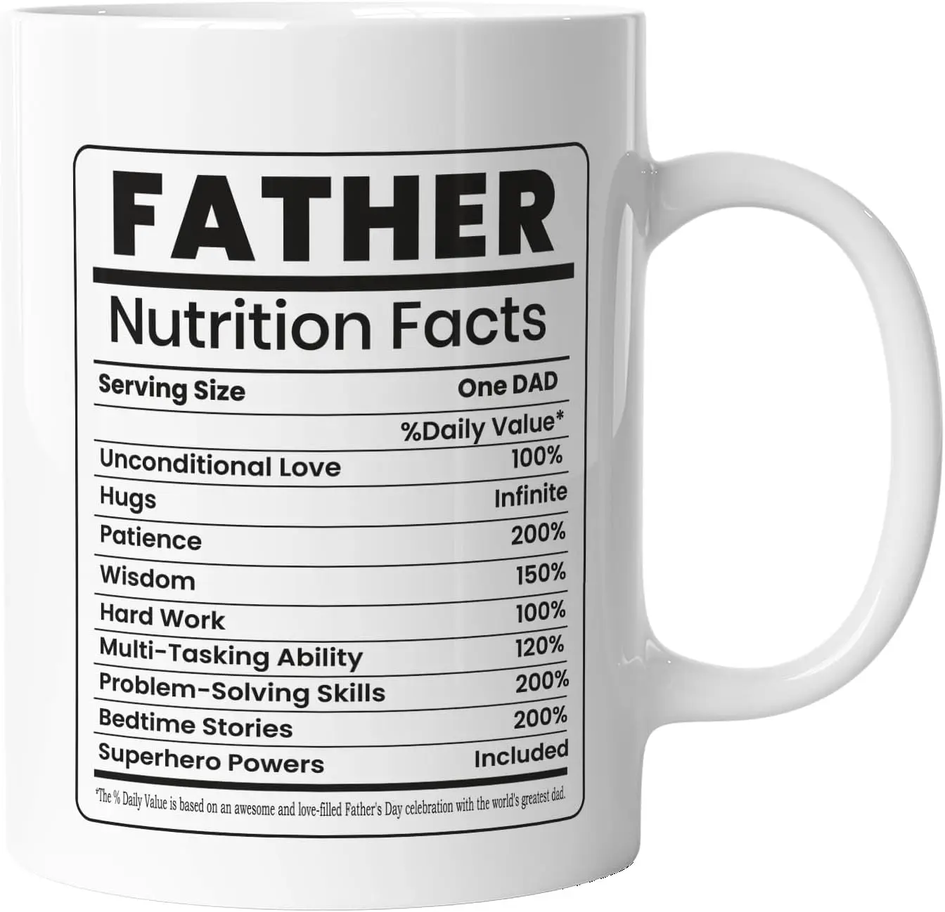 Bulk Father’s Day Coffee Mug – 11oz White Ceramic Cup Gift – Packed in Individual Boxes, Option to Customized with Logo and Text