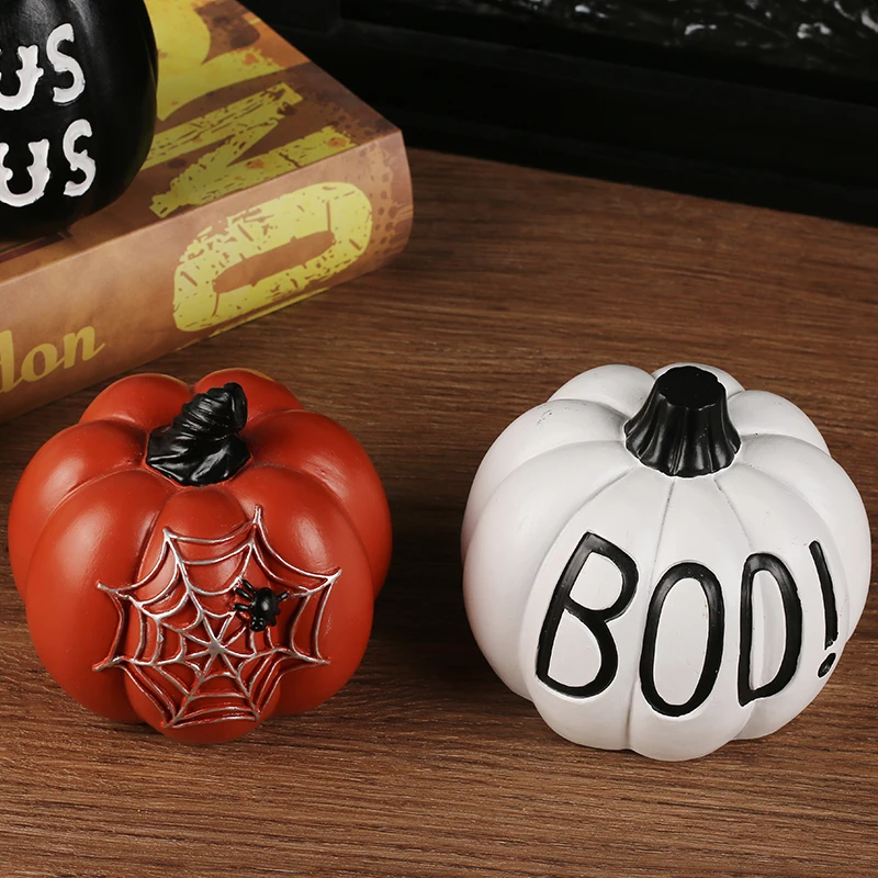 Halloween Ornaments Resin Thanksgiving Pumpkin Set, Fall Pumpkin Fall Thanksgiving Harvest Home Decorations