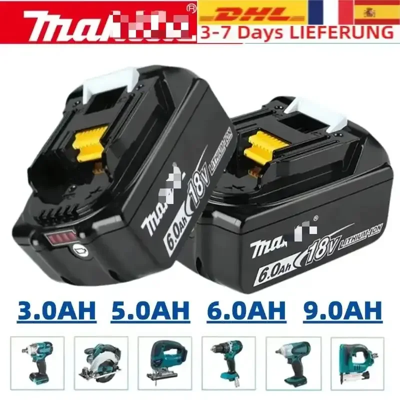 100% original Makita 18V 6.0Ah Rechargeable Battery ,For Makita BL1830 BL1830B BL1840 BL1840B BL1850 BL1850B Power Tools Battery