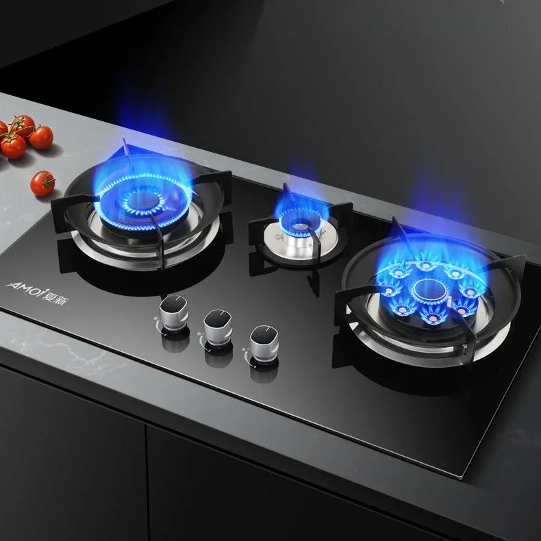 gas cooker natural gas liquefied gas new household kitchen flip-top three eyes fierce fire stove