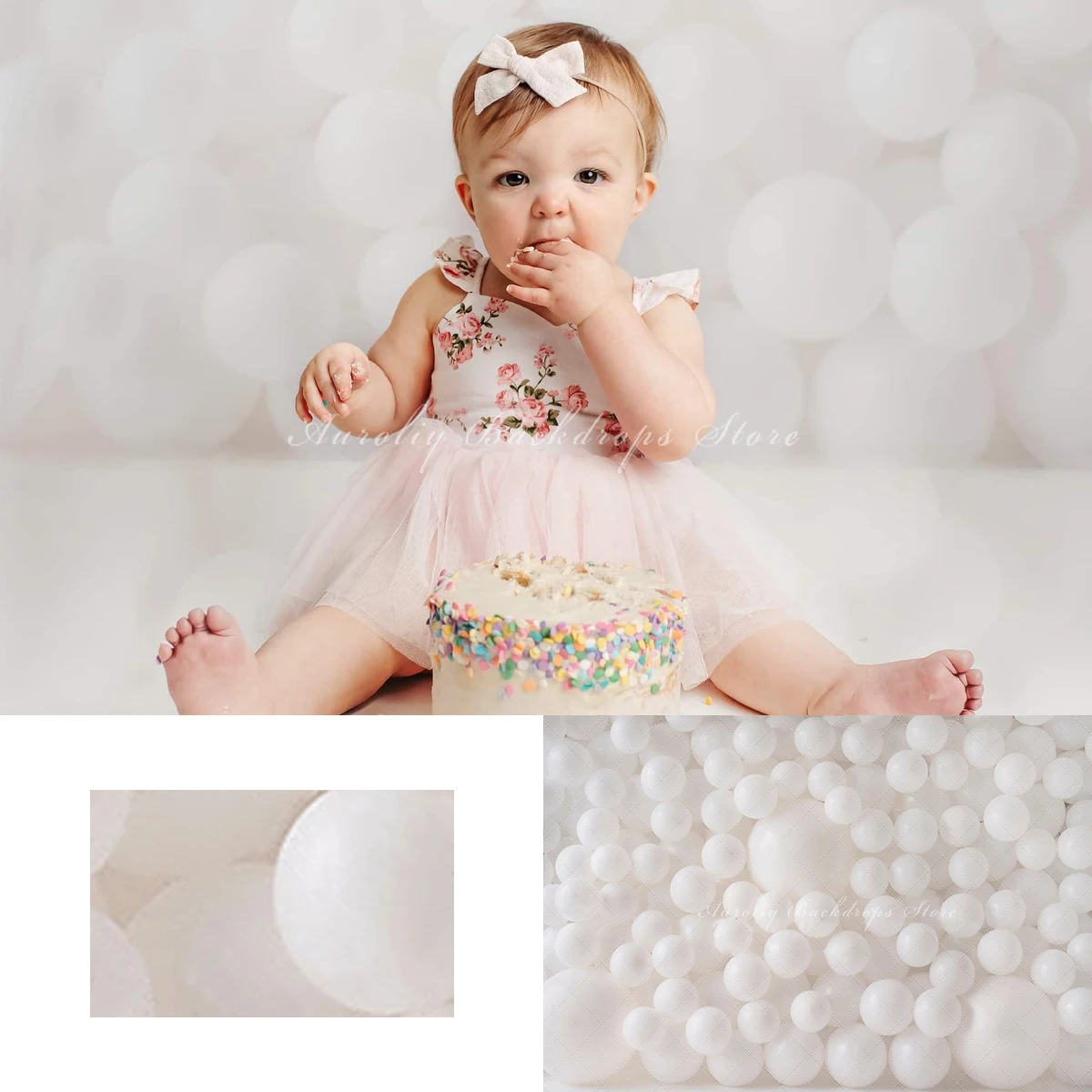 

White Dreams Balloon Wall Backgrounds Cake Smash Kids Adult Photography Props Child Baby Decors Studio Photo Backdrops