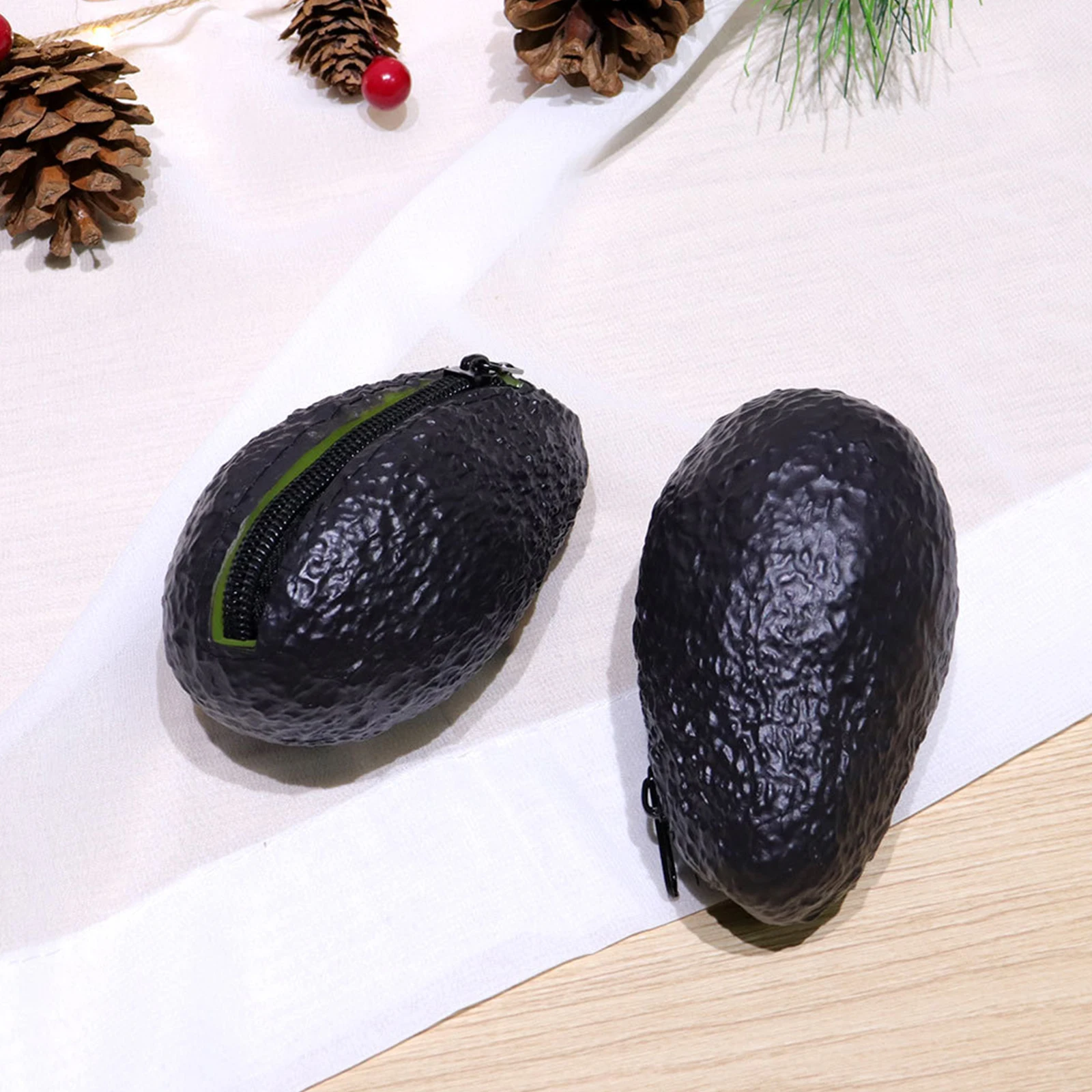 Mini Coin Purse Creative Simulation Avocado Fruit Zipper Coin Pocket Wallet For Key Coin Card Earphone Storage Pouch