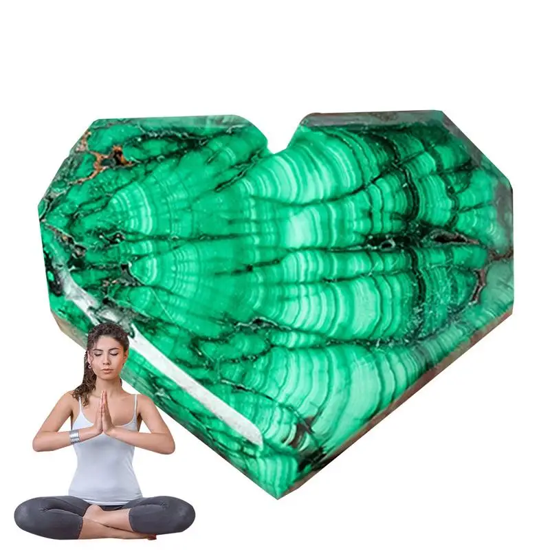 

Malachite Heart Stone Natural Heart Shape Malachite Polished Slice Green Malachite Irregular Home Decoration Piece For Home &