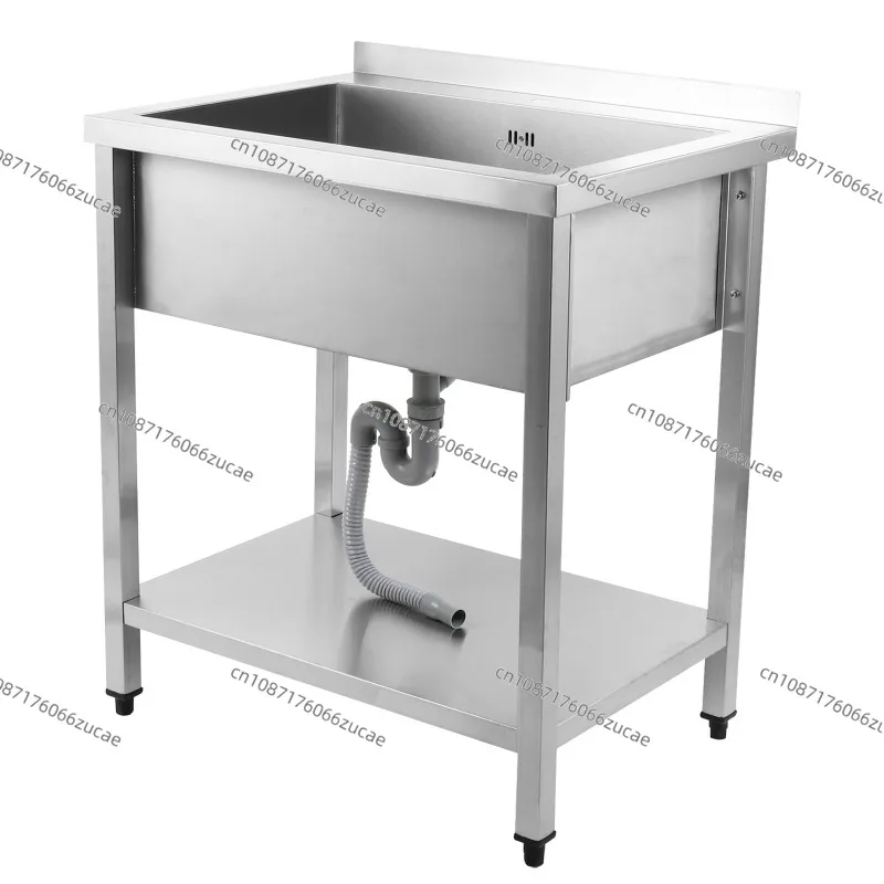 Stainless Steel Sink Washbasin Single Slot Square Foot with Back Plate Laminate Washbasin