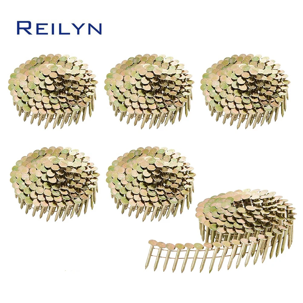 720pcs Galvanized Roofing Nails 0.12x1inch 0.12x1-1/4inch 15 Degree Round Head Roofing Nail Gun Nails for Pneumatic Roof Nailer
