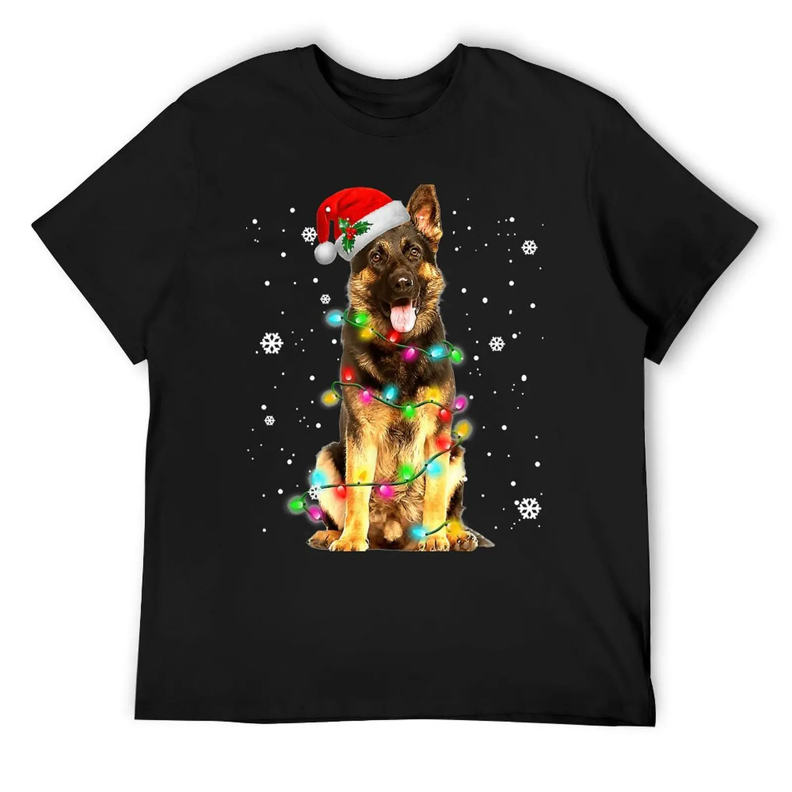 

German Shepherd Dog Tree Christmas Sweater Xmas Dogs T-Shirt oversized graphic tee vintage anime shirt man t shirt t shirt men