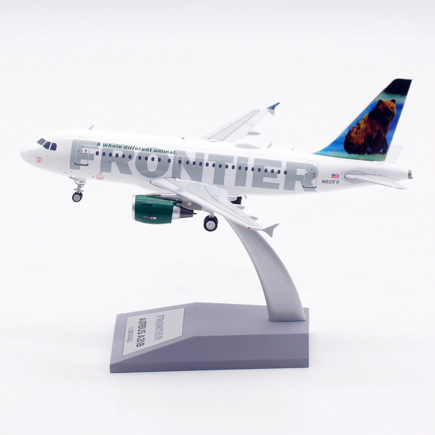 

IF318F90126 Alloy Collectible Plane Gift INFLIGHT 1:200 Frontier Airlines Airbus A318 Diecast Aircraft Model N801FR With Stand