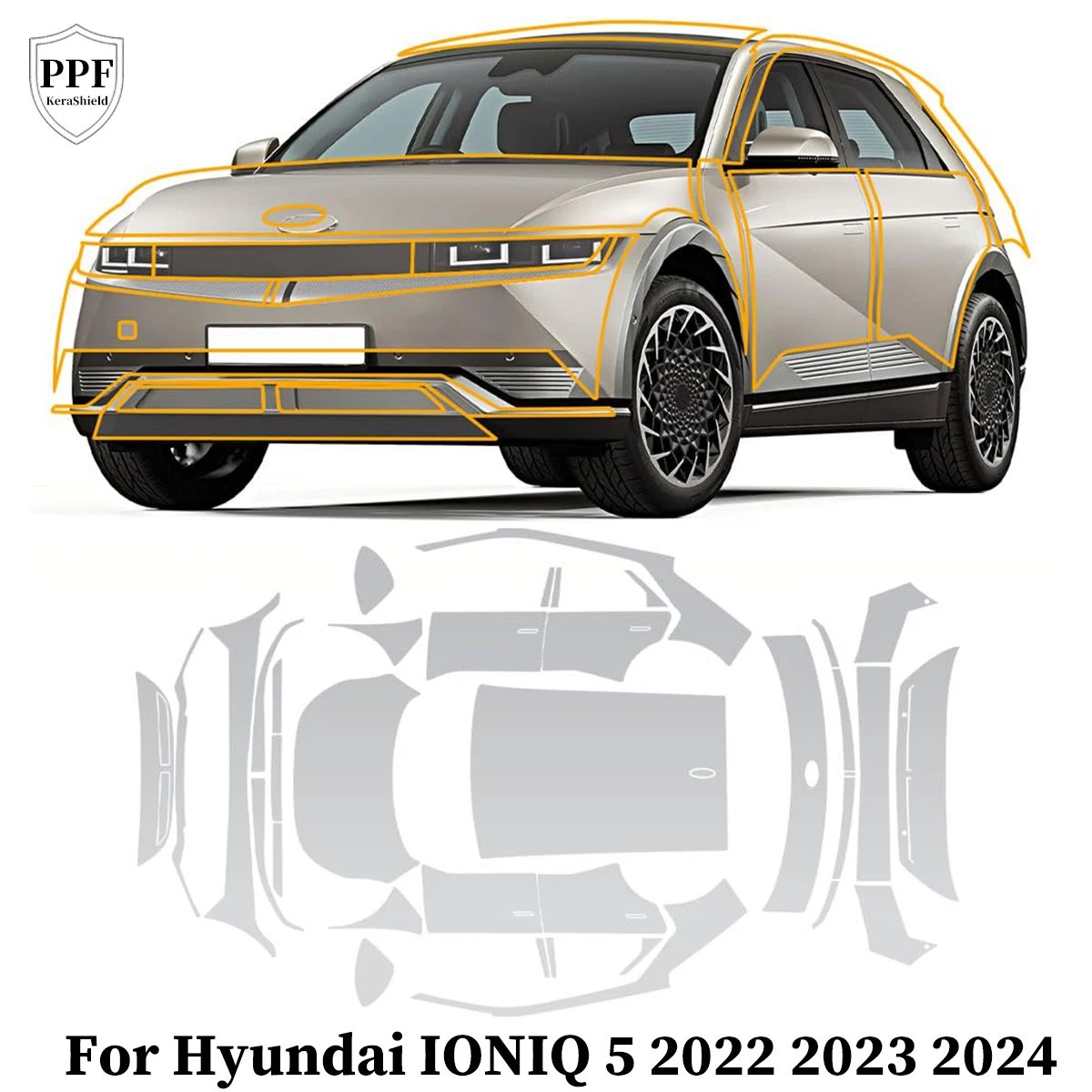 

For Hyundai IONIQ 5 2022-2024 Pre-cut PPF TPU Anti-Scratch Paint Protection Film Clear Matte Bra Resistant Cover Car Accessories