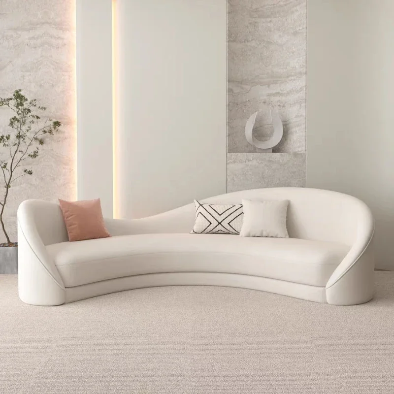 

European Minimalist Sofa White Comfortable Loveseat Lounge Ergonomics Sofa Floor Modern Lazy Wohnzimmer Sofas Couch Furniture