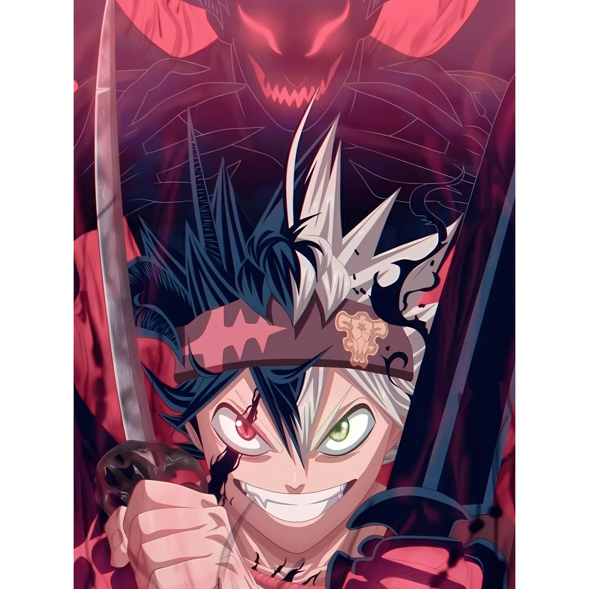 Black Clover Asta Poster Wandbild Kreative Exquisite Sammlung Aufklebbares Zimmer Wohnheim Hochauflösendes Dekoratives Gemälde – Detail 4