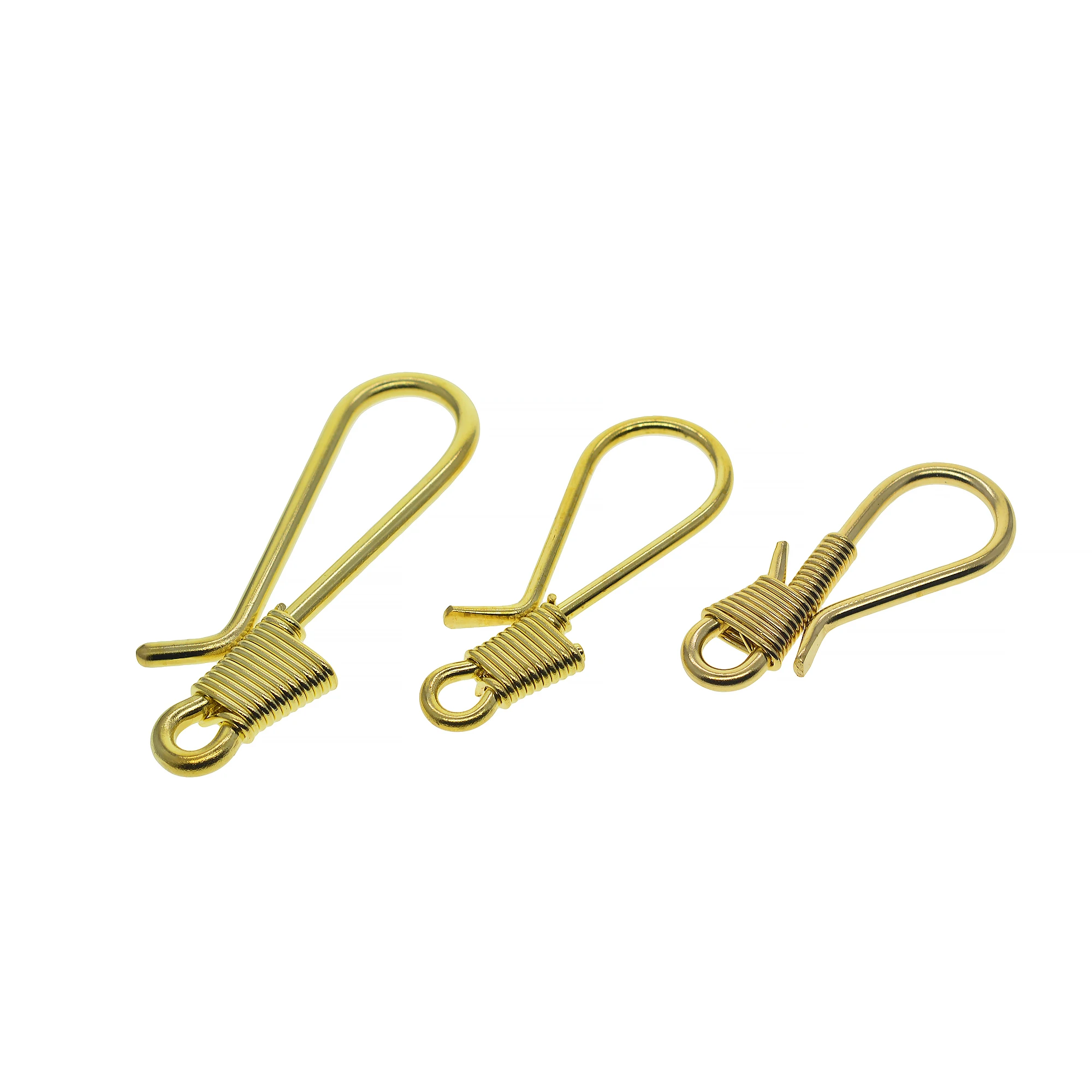3 styles Solid raw brass Creative simple Japanese 5mm thick wire wrapped U hook for DIY Keychain EDC lanyard housewarming Gift