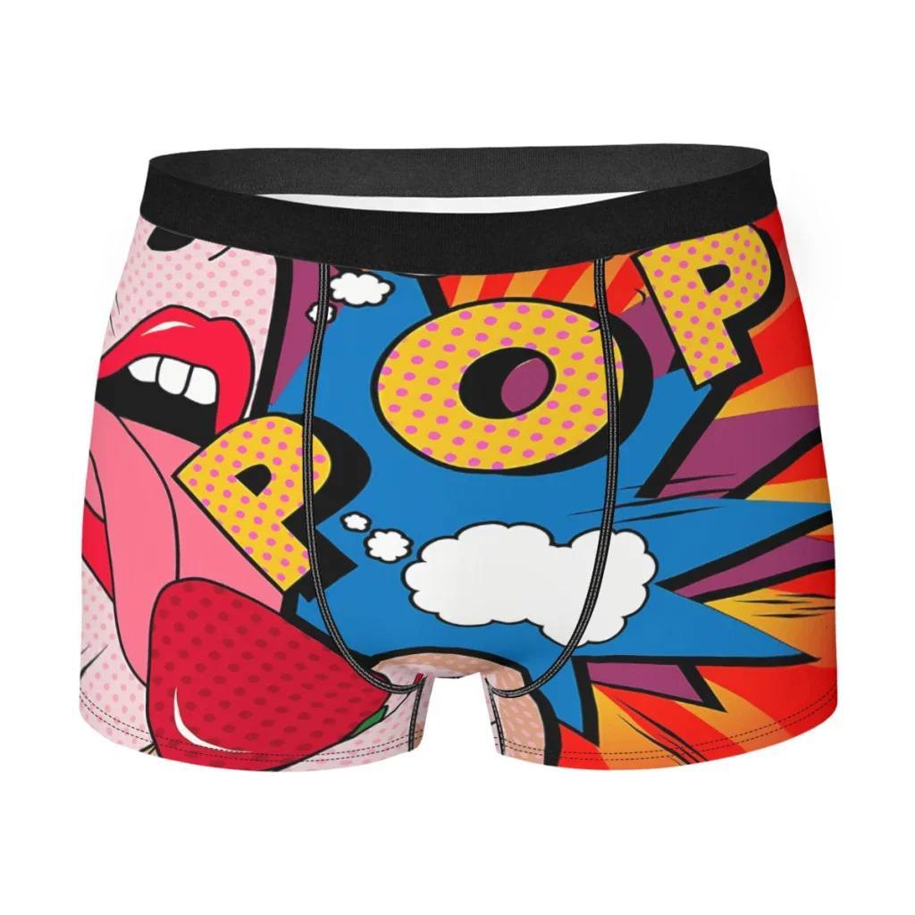 Pop Art  Underpants Breathbale Panties Male Underwear Print Shorts Boxer Briefs