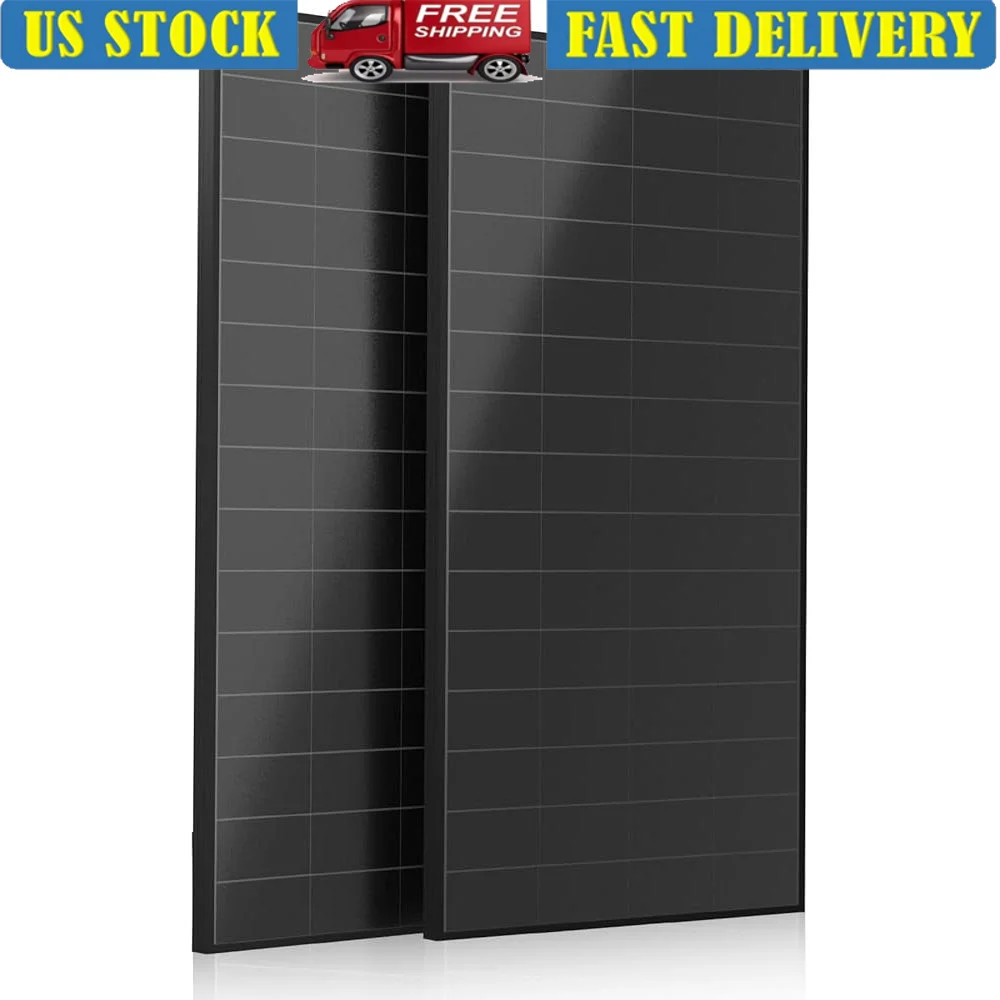 

200W High Efficiency N-Type Solar Panels All Black HPBC Technology Busbar Free Design Home Roof Installation IP68 Durable