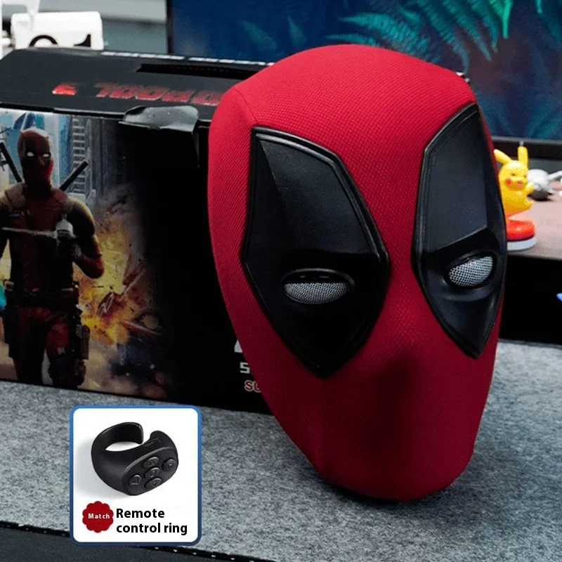 Deadpoo Headgear Electric Helmet Blinking Glowing Voice Cos Mask Marvel Wolverine Toy Halloween Party With USB Boxed