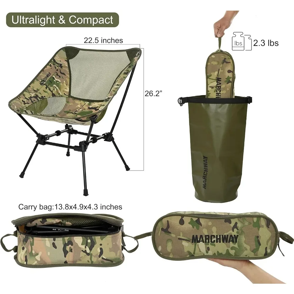 MARCHWAY-Silla de Camping plegable ultraligera, portátil, compacta, resistente, para campamento al aire libre, viajes, playa, Picnic, Festival