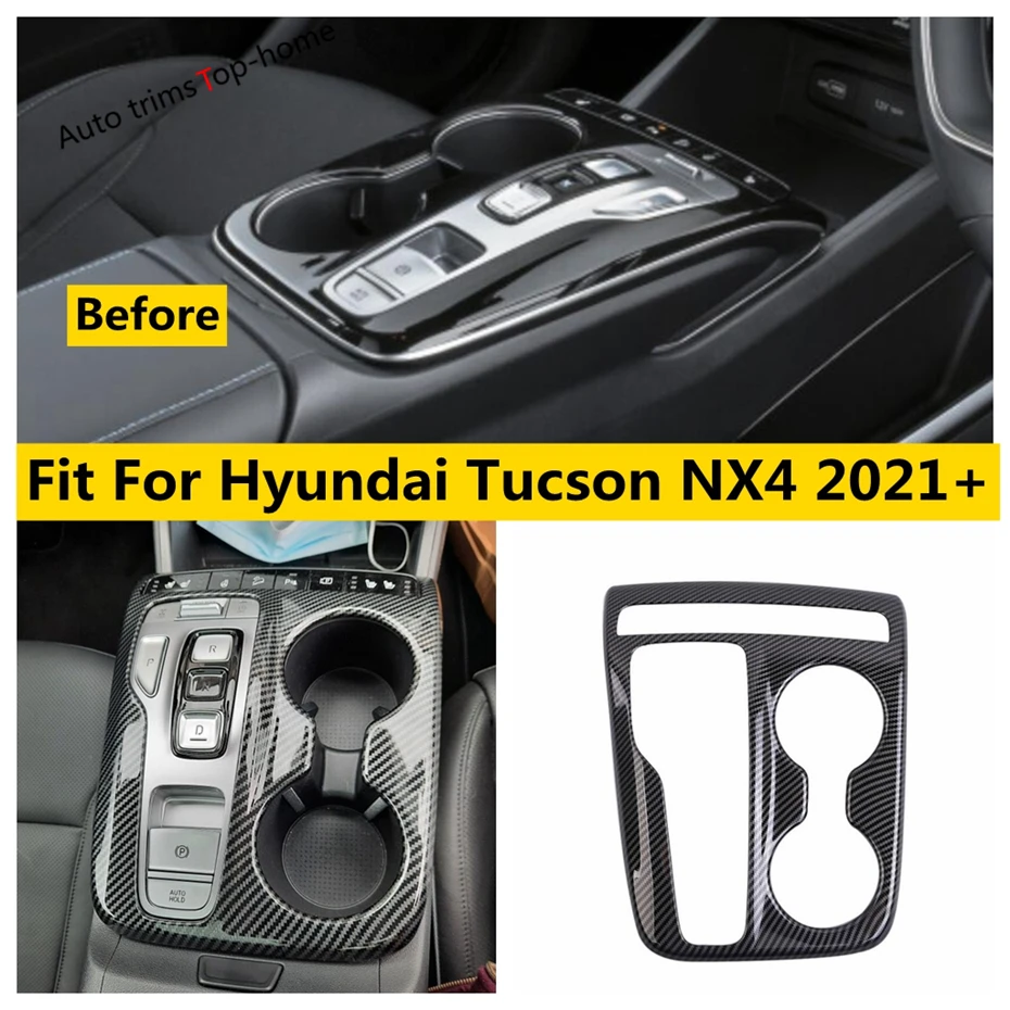 

Central Control Gear Shifter Stall Water Cup Bottle Holder Frame Cover Trim For Hyundai Tucson NX4 2021 - 2023 Car Accessories