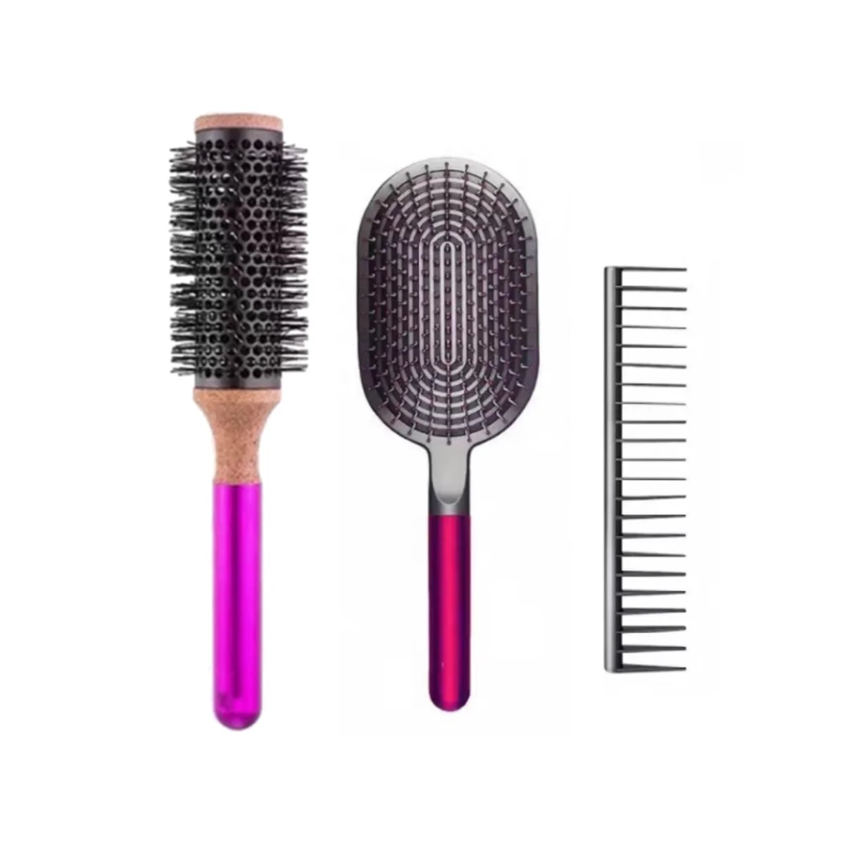 For Dyson Airbag Comb+Wide Tooth Comb+Cylinder Comb Massage Airbag Hairbrush Hairdressing Curly Styling Tools