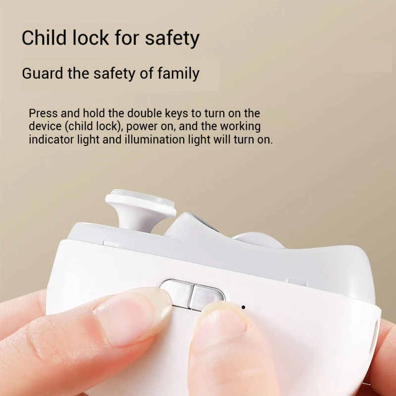 Electric Nail Clipper Safety Automatic Fingernail Clipper With Light Portable Polishing Nail Trimmer for Kids Adults Elderly