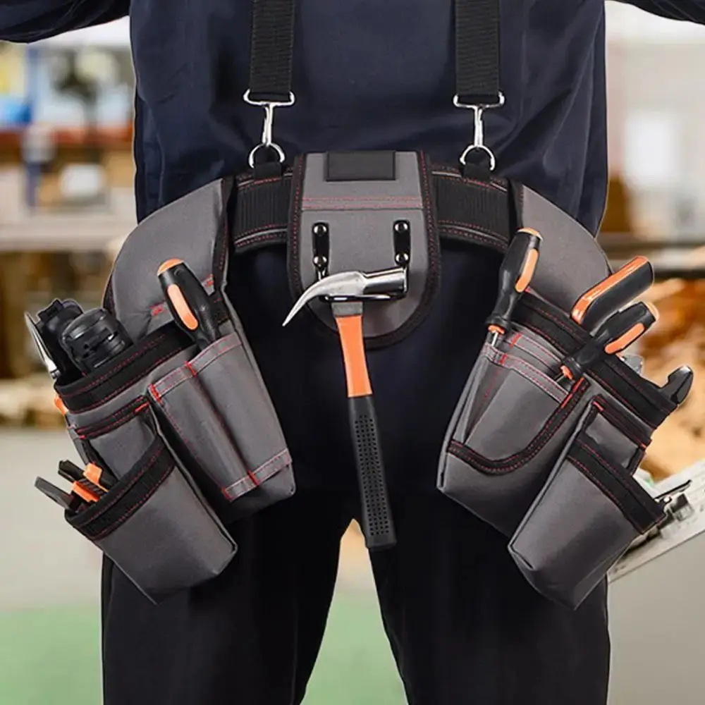 Cinture per attrezzi professionali regolabili Cintura per attrezzi tipo gilet di grande capacità con bretelle comoda da indossare staccabile
