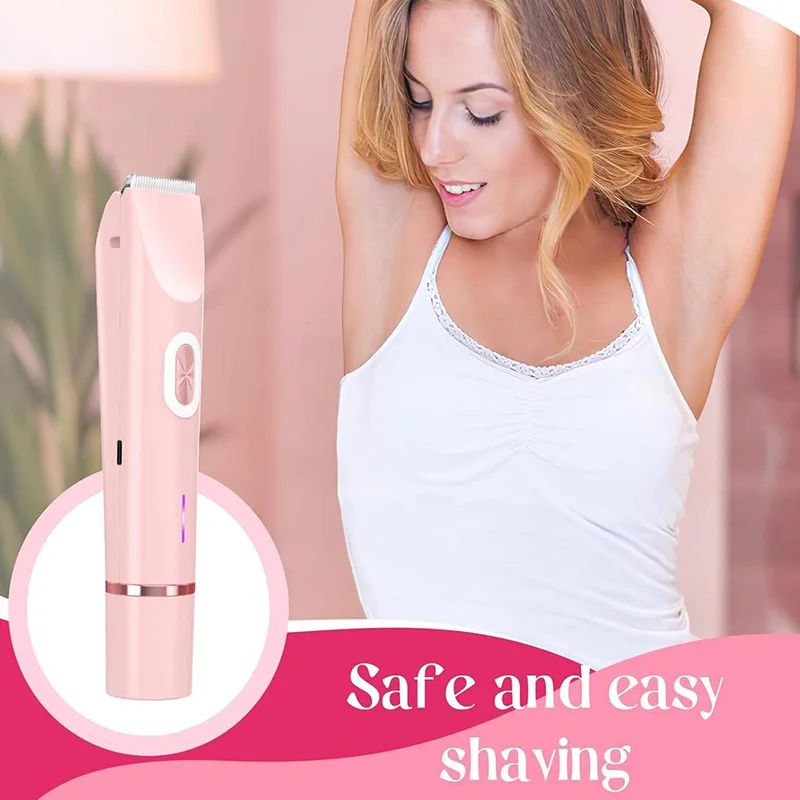 

Lady waterproof electric shaving kit - double head for full body hair trimming - suitable for both dry and wet use