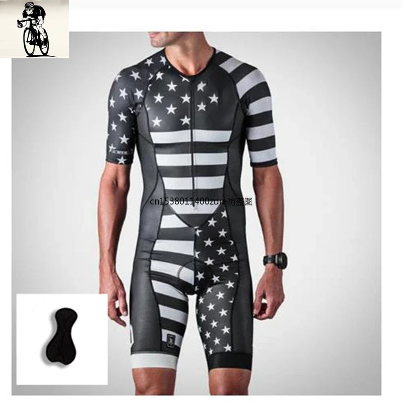 Men's Wholesale Custom Breathable Short Sleeves Cycling Jersey Custom ,Sublimation Printing Professional Triathlon Jumpsuit Suit