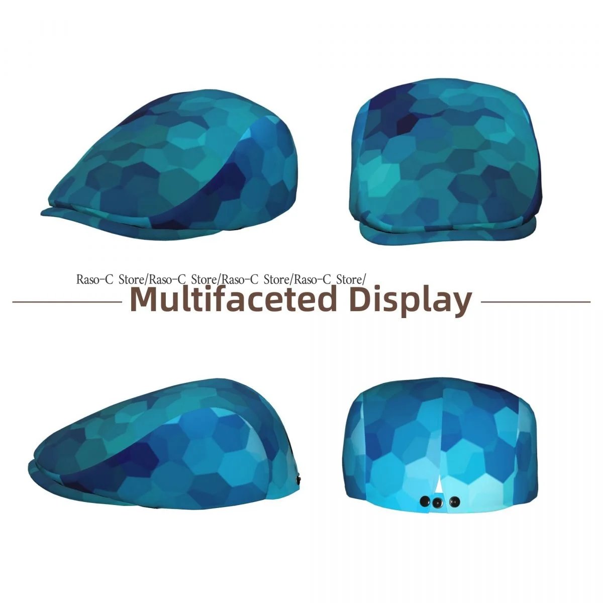 British Gatsby Newsboy Cap For Adults Geometric Mosaic Pattern Flat Peaked Cap Autumn Winter Beret Hat