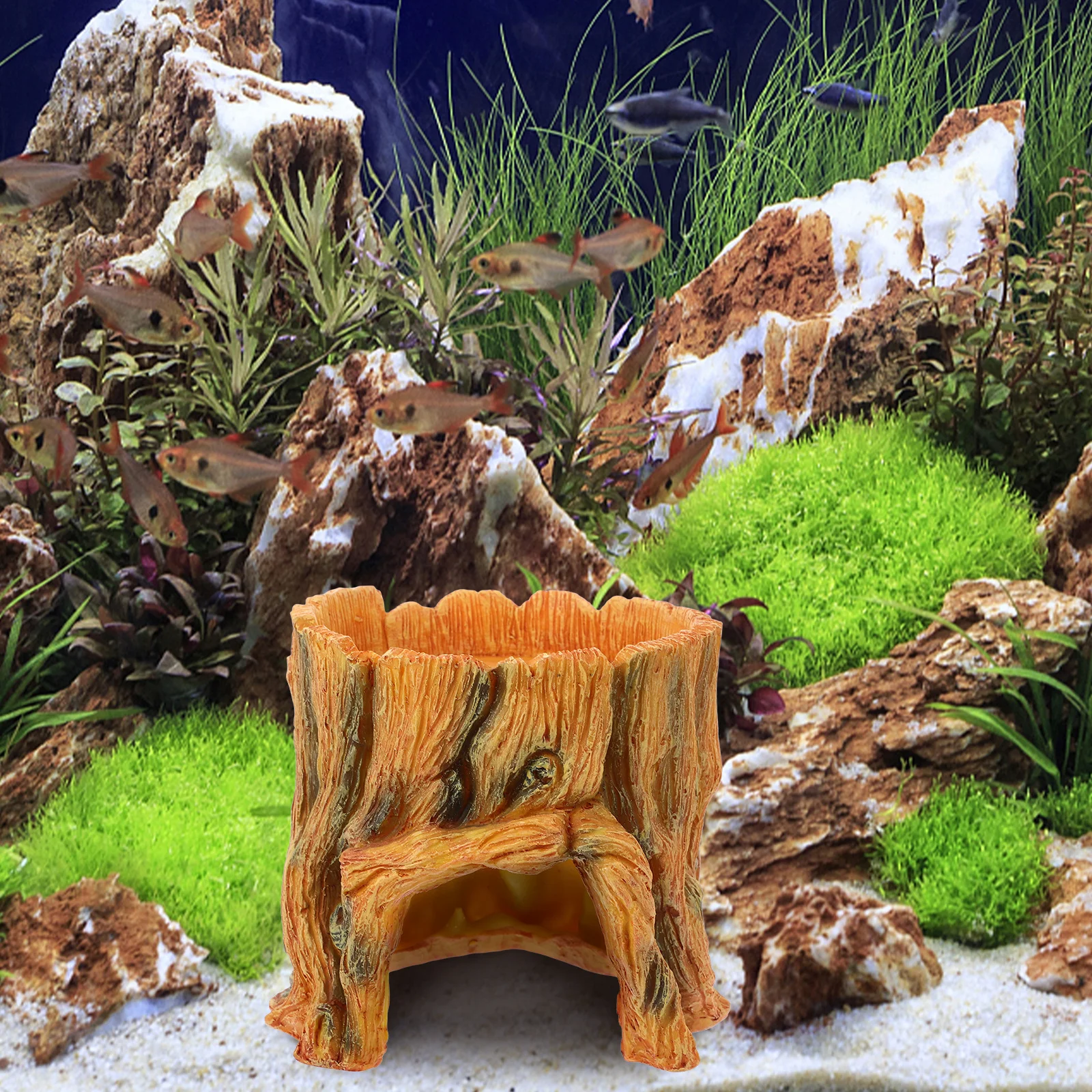 

Aquarium Decoration Resin Cave Hideout for Reptiles and Fish Natural Look Terrarium Tank Decor Humid Hide for Small Leopard