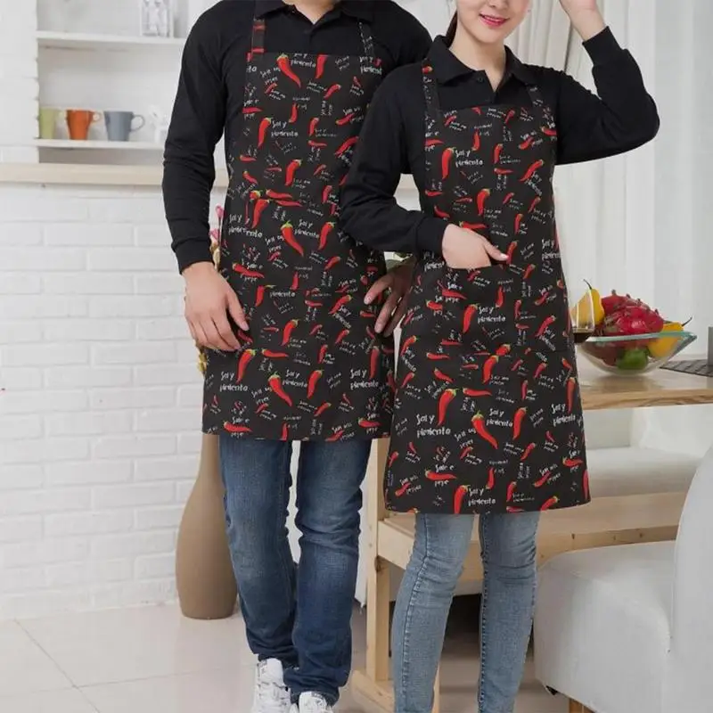 Fashion Canvas Kitchen Aprons For Woman Men Chef Work Apron For Grill Restaurant Bar Shop Cafes Beauty Nails Studios Uniform