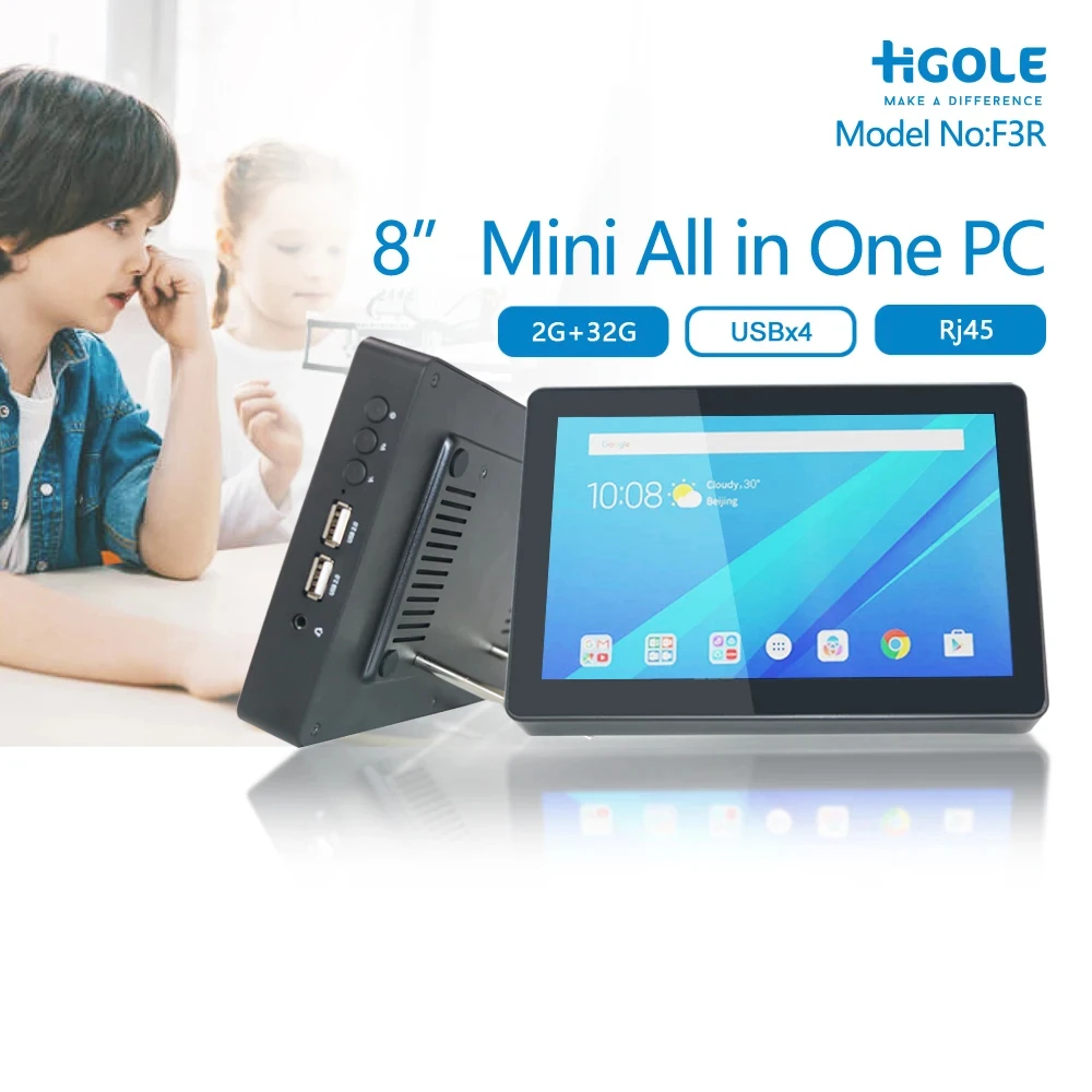 

HIGOLE F3R Mini PC Tablet Pad 8 Inch 1280*800 Android 12 RK3566 Quad-core HDMI-compatible 2G RAM 32G eMMC All-in-one Computer